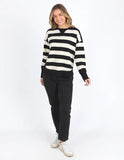 Foxwood Delilah Crew - Black & White Stripe