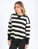 Foxwood Delilah Crew - Black & White Stripe