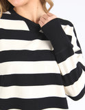 Foxwood Delilah Crew - Black & White Stripe
