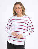 Foxwood Farrah Long Sleeve - White / Beetroot Red Stripe