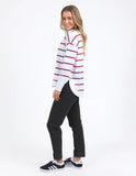 Foxwood Farrah Long Sleeve - White / Beetroot Red Stripe