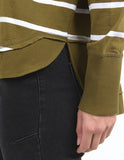 Foxwood Farrah Long Sleeve - Olive/ White Stripe