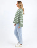 Foxwood Farrah Long Sleeve - Sage/ White Stripe