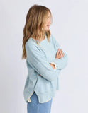 Foxwood Jayne Throw on Knit - Ice Blue