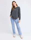 Signature Long Sleeve Tee - Washed Black