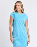 Foxwood Signature Embroidery Tee Dress - Azure blue