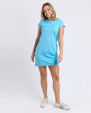 Foxwood Signature Embroidery Tee Dress - Azure blue