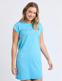 Foxwood Signature Embroidery Tee Dress - Azure blue