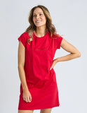 Foxwood Signature Embroidery Tee Dress - Crimson