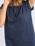 Foxwood Signature Embroidery Tee Dress - Navy