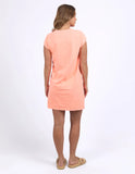 Foxwood Signature Embroidery Tee Dress - Neon Peach