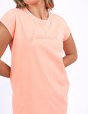 Foxwood Signature Embroidery Tee Dress - Neon Peach