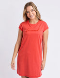 Foxwood Signature Embroidery Tee Dress - Tangelo