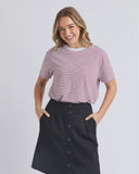 Foxwood Hutch Stripe Tee - Russet Brown Stripe