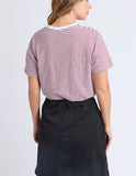 Foxwood Hutch Stripe Tee - Russet Brown Stripe