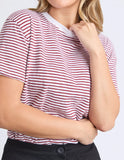 Foxwood Hutch Stripe Tee - Russet Brown Stripe