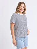 Foxwood Hutch Stripe Tee -  White