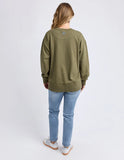 Foxwood Effortless Contrast Crew - Moss