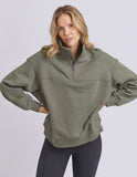 Foxwood College Contrast Zip Crew - Khaki