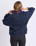 Foxwood College Contrast Zip Crew - Navy With Red