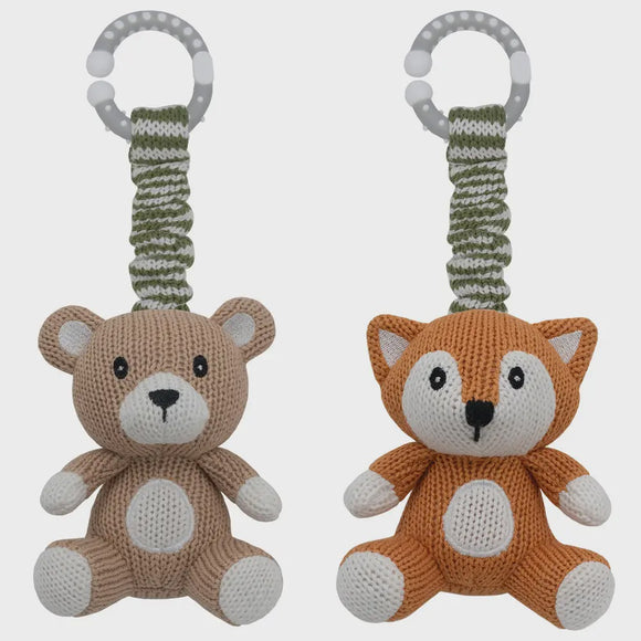 Stroller Toys 2pk - Bear & Fox