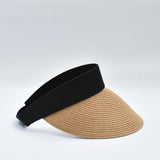 Adjustable Wide Brim Sun Visor - Camel