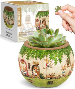 Puzzle Flower Pot - Happy Reading