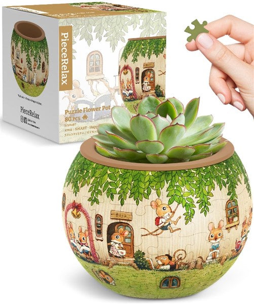 Puzzle Flower Pot - Happy Reading