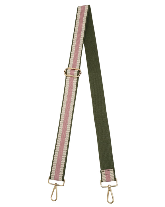 Louenhide Stripe Webbing Guitar Strap - Pink / Khaki