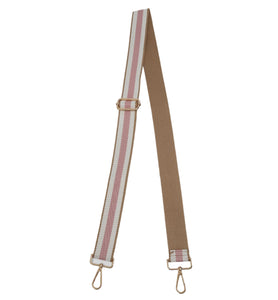 Louenhide Stripe Webbing Guitar Strap - Camel / Pink