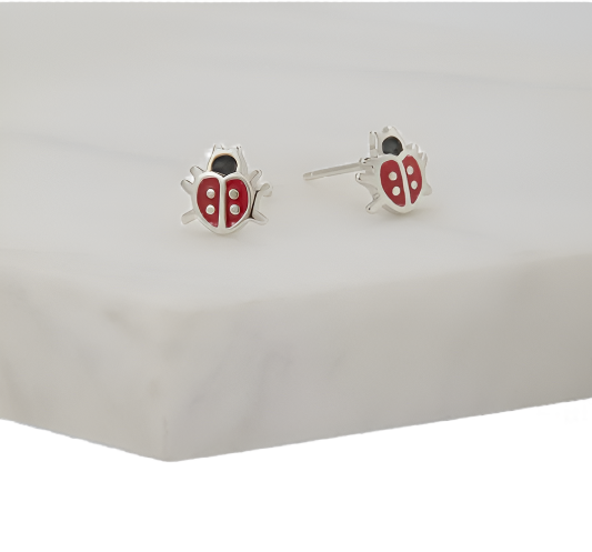 Earring - Ladybird Stud - Red