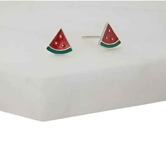 Earring - Watermelon Stud - Red