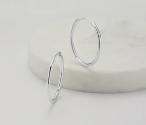 Earrings - Delilah Hoop Large Silver