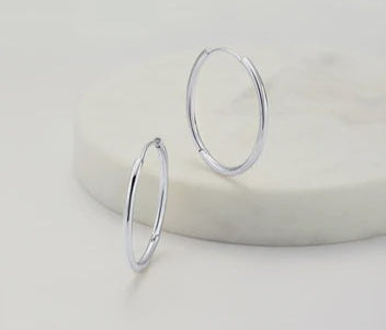 Earrings - Delilah Hoop Large Silver