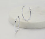 Zafino Earrings - Delilah Hoop Large Silver