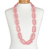 Wooden Chunky Necklace - Pink