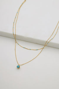 Zafino - Layered Blue Necklace - Gold