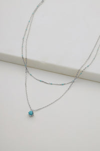 Zafino - Layered Blue Necklace - Silver