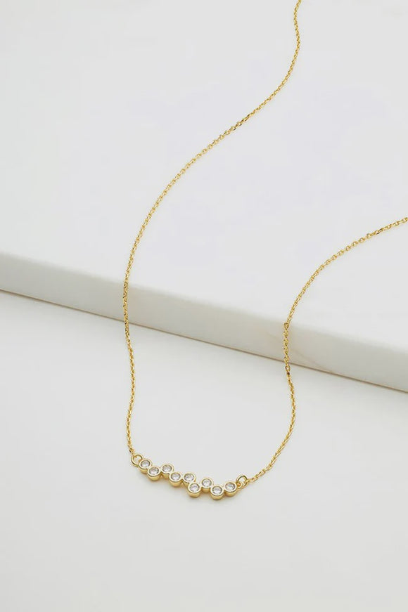 Zafino - Scattered Crystal Necklace - Gold