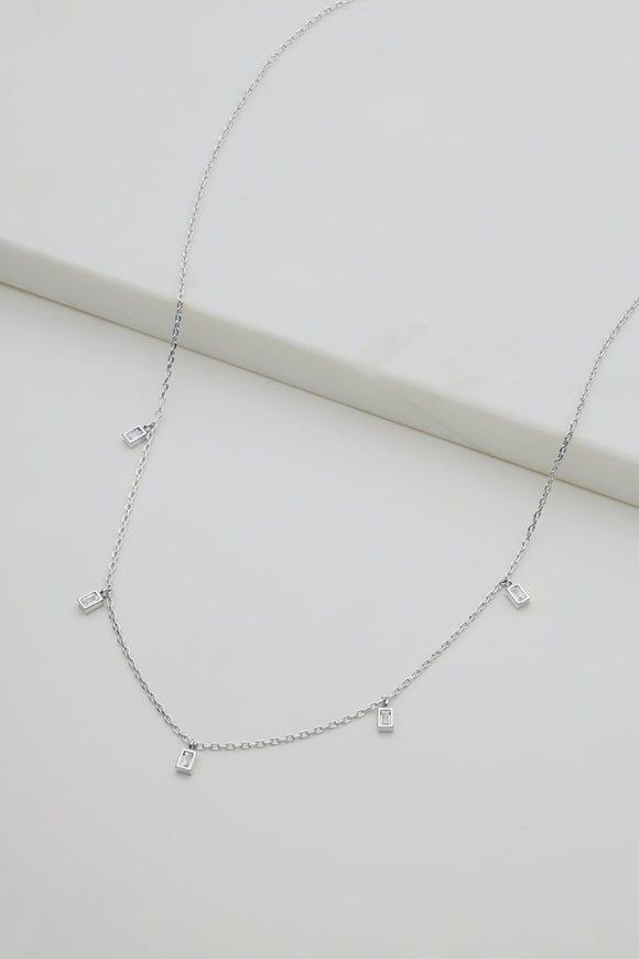 Zafino - Baguette Necklace - Silver