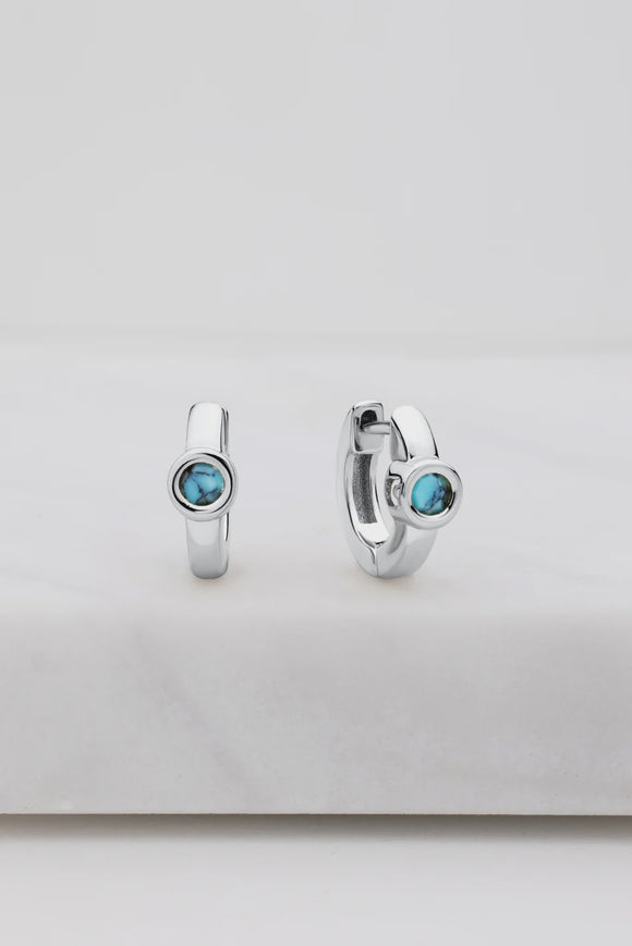 Zafino - Luna Huggie - Silver/Turquoise
