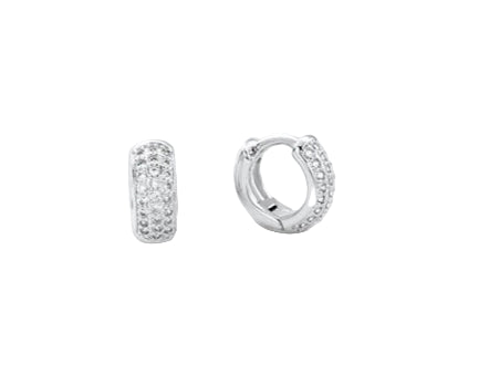 Zafino Earrings - Gemma Huggies Silver