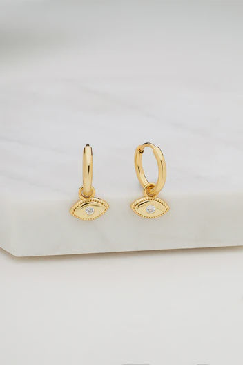 Earrings - Evil Eye Gold