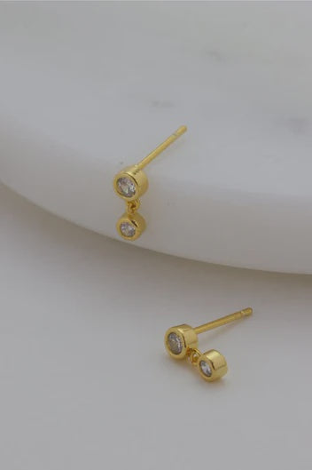 Zafino - Amy Earring - Clear/Gold