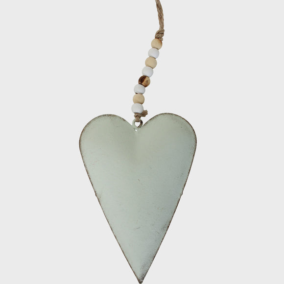 Hanging Tin Heart - Mint