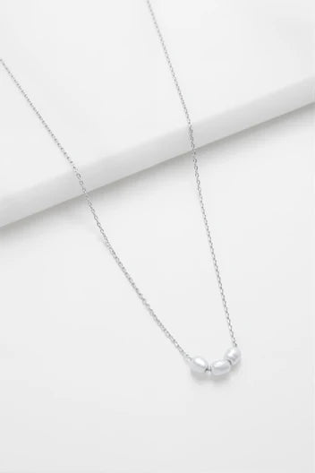 Zafino Mini Pearl Necklace - Silver
