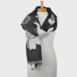 Reversible Floral Scarf - Black