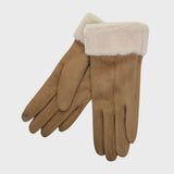 Faux Fur Double Layer Gloves - Camel