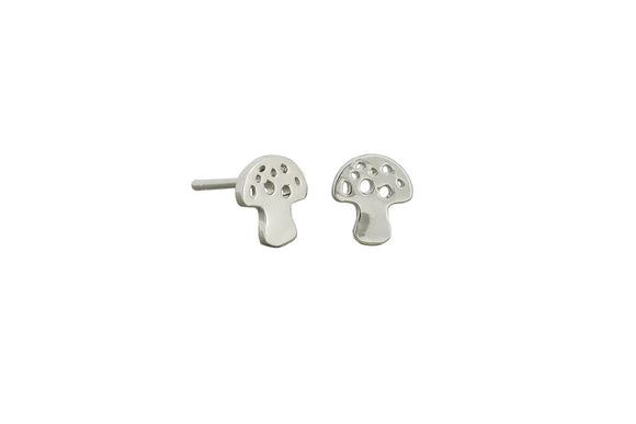 Earrings -  Silver Kinoko Studs
