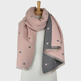 Reversible Petite Hearts Scarf - Pink